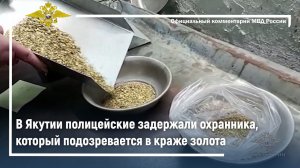 В Якутии полицейские задержали охранника, который подозревается в краже природного золота