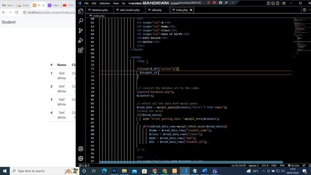 14  Add the delete button to the table PHP,MySQL,HTML,CSS BOOTSTRAP