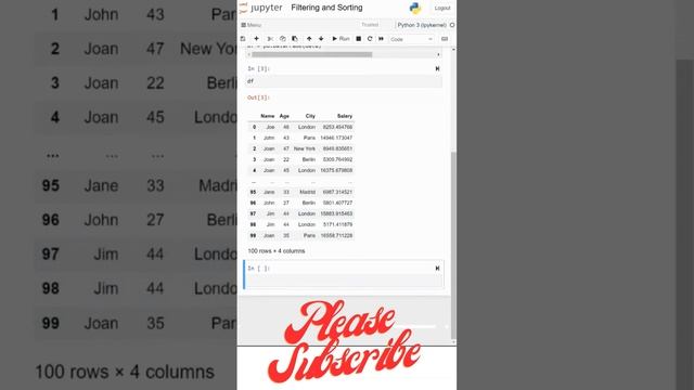 Sorting and Filtering a Pandas DataFrame