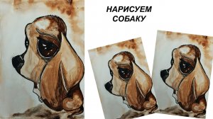 Нарисуем собаку акварелью. Как нарисовать собаку легко.