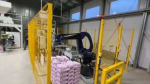 Автоматизация линии по укладке мешков с готовой продукцией на паллеты