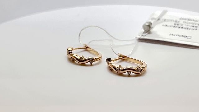 Золотые серьги с Фианитами