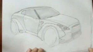 How to draw Nissan GTR-R35 #как #нарисовать #машину #how #to #draw #car #drawing #car #rasm #chizis