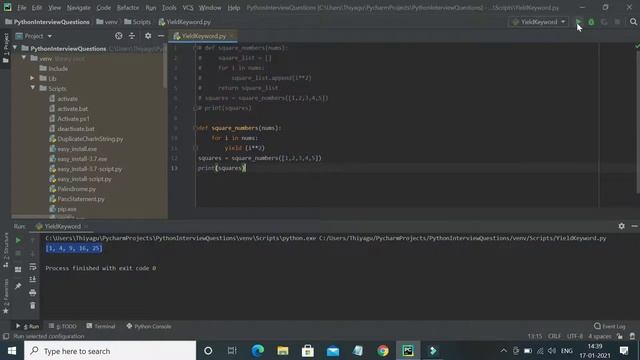 Python Tutorial: Yield Keyword in Python | Python Generators | Return vs Yield