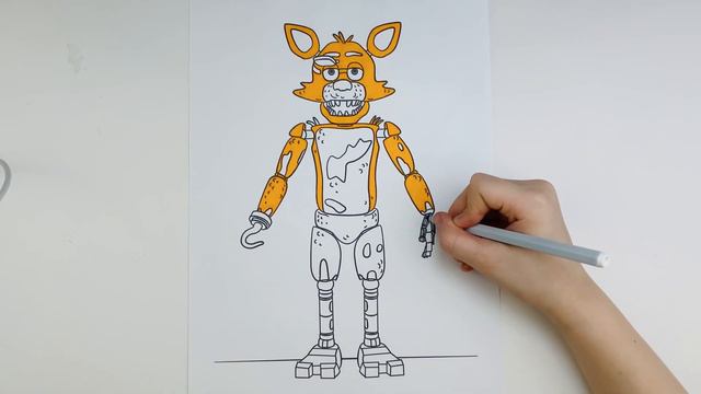 Аниматроник  Фокси раскраска | Animatronic Foxy Coloring