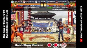 RYO SAKAZAKI MOVE LIST - The King of Fighters '97 (KOF97)