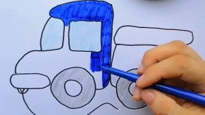 Как нарисовать МАШИНКУ ГРУЗОВИК. Урок рисования для детей.