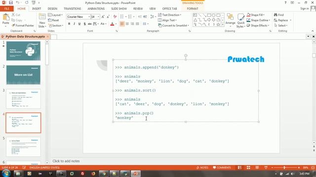 More List Operations in  Python | List as Stack and Queue | Python Training In Bangalore | Prwatech