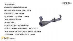 Falcon X50 10-50X60 MOA SFP Rifle Scope - The New Diamond Sportsman?