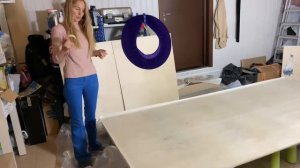 Заливка крупноформатного панно в технике флюид Арт . Fluid art