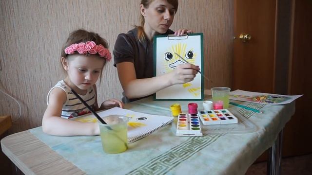 Рисуем красочных СТРАУСЯТ смотреть онлайн