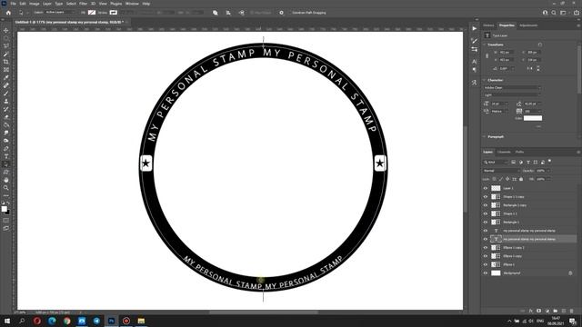 STAMP IN PHOTOSHOP: How to create a round stamp in Photoshop? смотреть онлайн