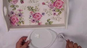 Decoupage zestaw ogrodowy z tacą - DIY tutorial