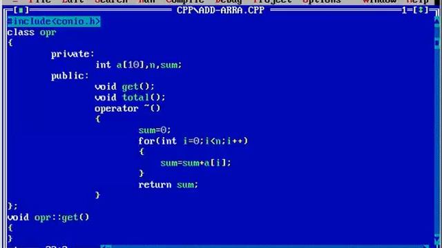 Find Sum Of Array Values Using Operator Overloading In CPP