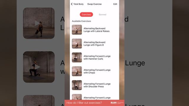 The Fitness App – How to ban specific exercises