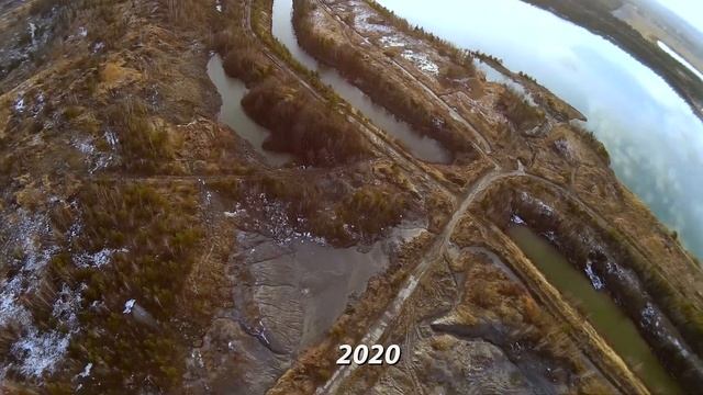 Калуш, кар'єр (частина друга) - південна сторона та динаміка затоплення по знімках з космосу. смотреть онлайн