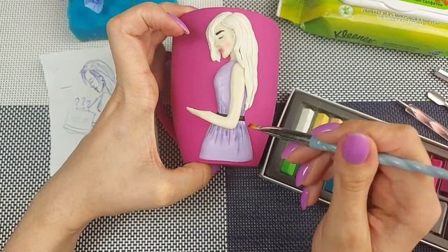 Девушка с цветами гортензиями.Видео лепка.Декор чашки полимерной глиной. Polymer clay tutorial.Diy смотреть онлайн