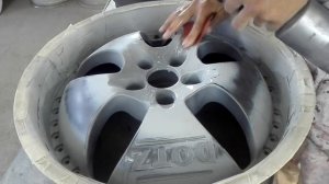 Покраска дисков. Графит под матовым лаком.