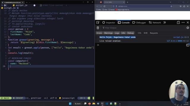 JAVASCRIPT TUTORIAL #64 APPLY METHOD