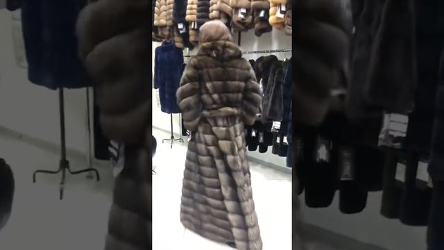 Роскошная шуба из соболя в пол