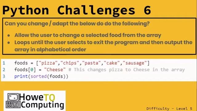 Python challenges level 5 challenge 6