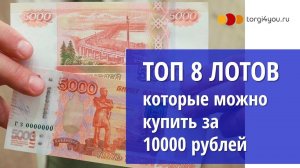 Топ 8 лотов за 10000 рублей на торгах по банкротству