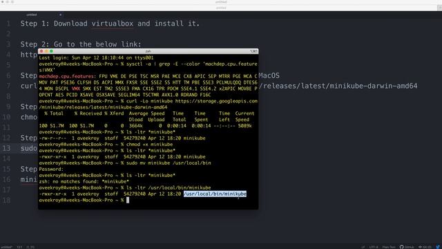 Installing minikube(Kubernetes) in MacOS смотреть онлайн