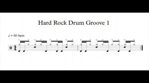 Hard Rock Drum Loop 1 (80 bpm) | Drum Beat | Drum Groove | Drum Track | Drums Only | Metronome