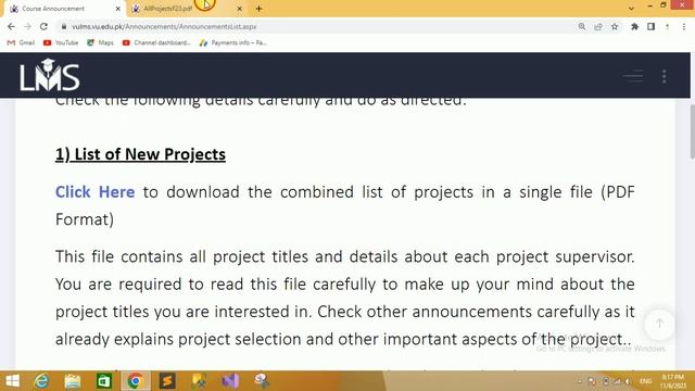 CS619 & CS519 Final Year Project List Fall 2023
