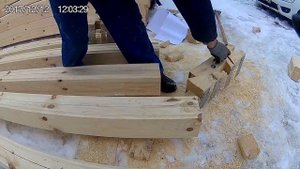 Девайс для разметки бруса при запиле в теплый угол