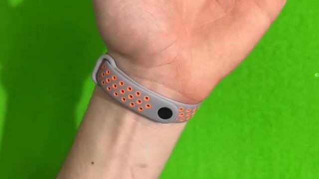 Силиконовый ремешок для фитнес браслета Sport Xiaomi Mi Band, серый с оранжевым смотреть онлайн