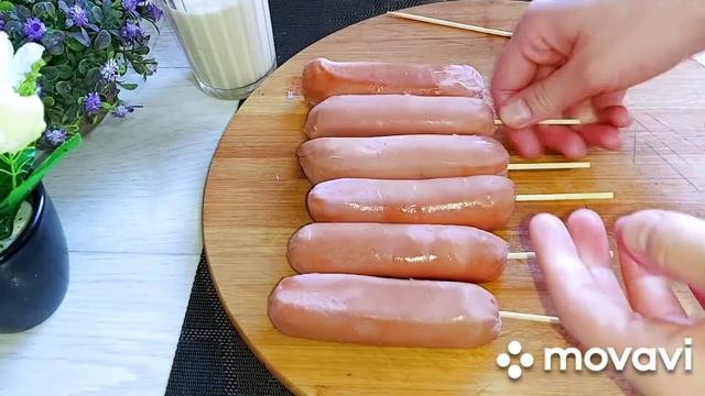 Рецепт Сосисок в тесте по корейски|| КОРН ДОГ