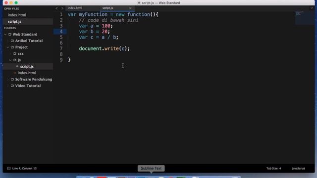 Tutorial JavaScript - Function & Parameter #7