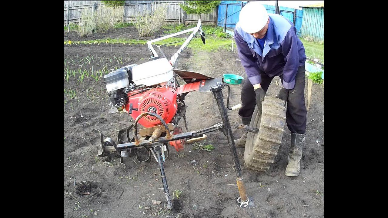 ПРОСТОЙ СПОСОБ замены колёс на фрезы на мотоблоке |  ОБЫЧНЫМ СОВЕТСКИМ ДОМКРАТОМ ЛЕГКО ! смотреть онлайн