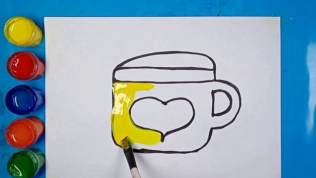 How to draw a Cup ? Bolalar uchun oson rasm chizish Рисуем кружку для малышей смотреть онлайн