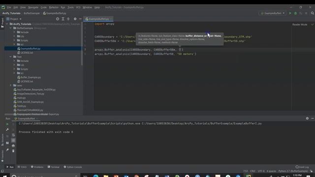 Open PyCharm and Execute ArcPy Buffer Script смотреть онлайн