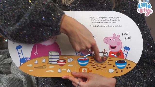 Читаем про Свинку Пеппу!  Peppa loves Christmas!  Английский для детей  Little Lily