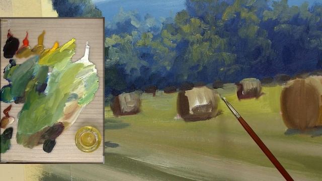 Стога. Мастер-класс по живописи маслом для начинающих смотреть онлайн
