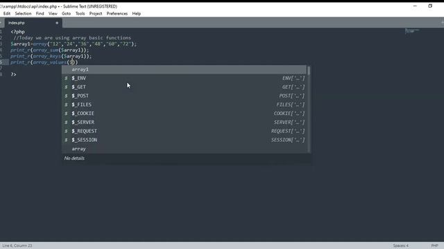 Php array basic functions | Array Functions | Basics In Php #php #webdevelopment