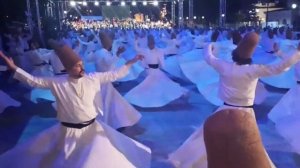 750 Whirling Dervishes in Istanbul,Turkey.Dervish Music and Dervish Show.Sufi Ceremony in Fatih.