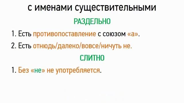 Правописание НЕ с именами существительными (6 класс, видеоурок-презентация) смотреть онлайн