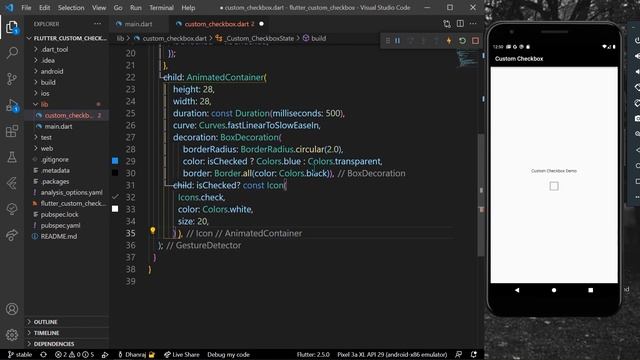How to Create Custom Checkbox in Flutter | Flutter Tutorial