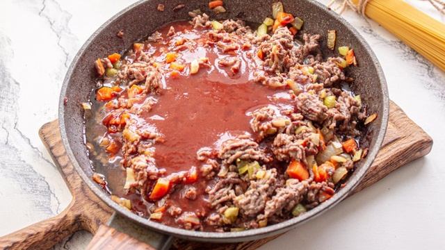 Паста Болоньезе с сыром