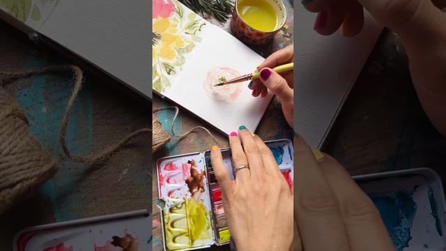 Paint a easy pink ranunculus flower with watercolor for beginners