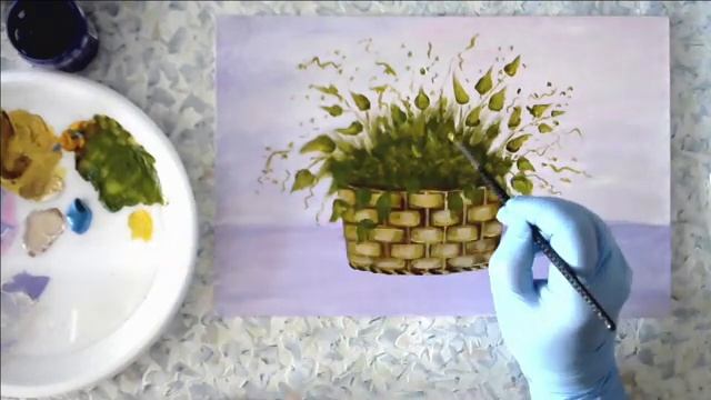 Художники от слова ХОРОШО! Цветы в корзинке. Акрил. Flowers in a basket. Acrylic. смотреть онлайн