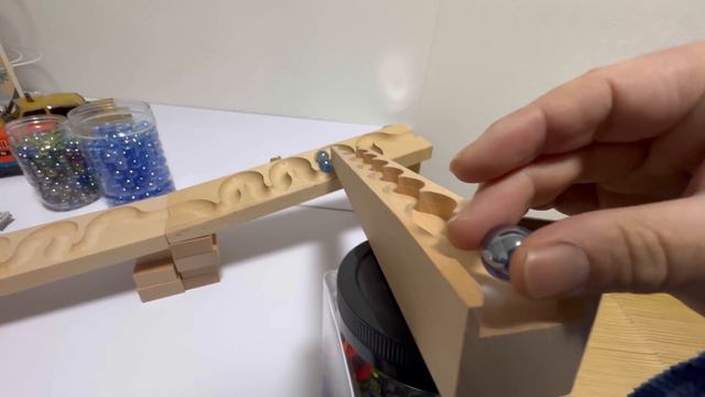 Yellow truck carrier + wooden HABA marble marble run ASMR