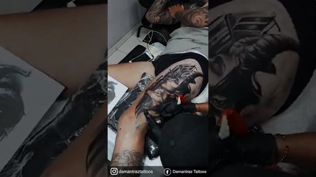 WOLF LADY tattoo timelepse by GUSK @DAMANTRAZTATTOOS смотреть онлайн