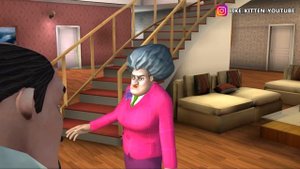 ? СУМАСШЕДШАЯ УЧИЛКА упала С КРЫШИ Scary Teacher 3D Новые Пранки над Мисс Ти КОТЁНОК ЛАЙК