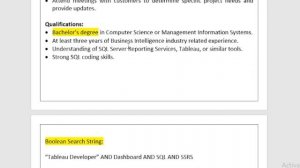 How to understand Job description and make boolean search string Part 32 | Tableau Developer JD |