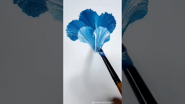 Easy One Stroke Flower Painting / Acrylic painting tutorial for beginners #shorts #creativearts_wor